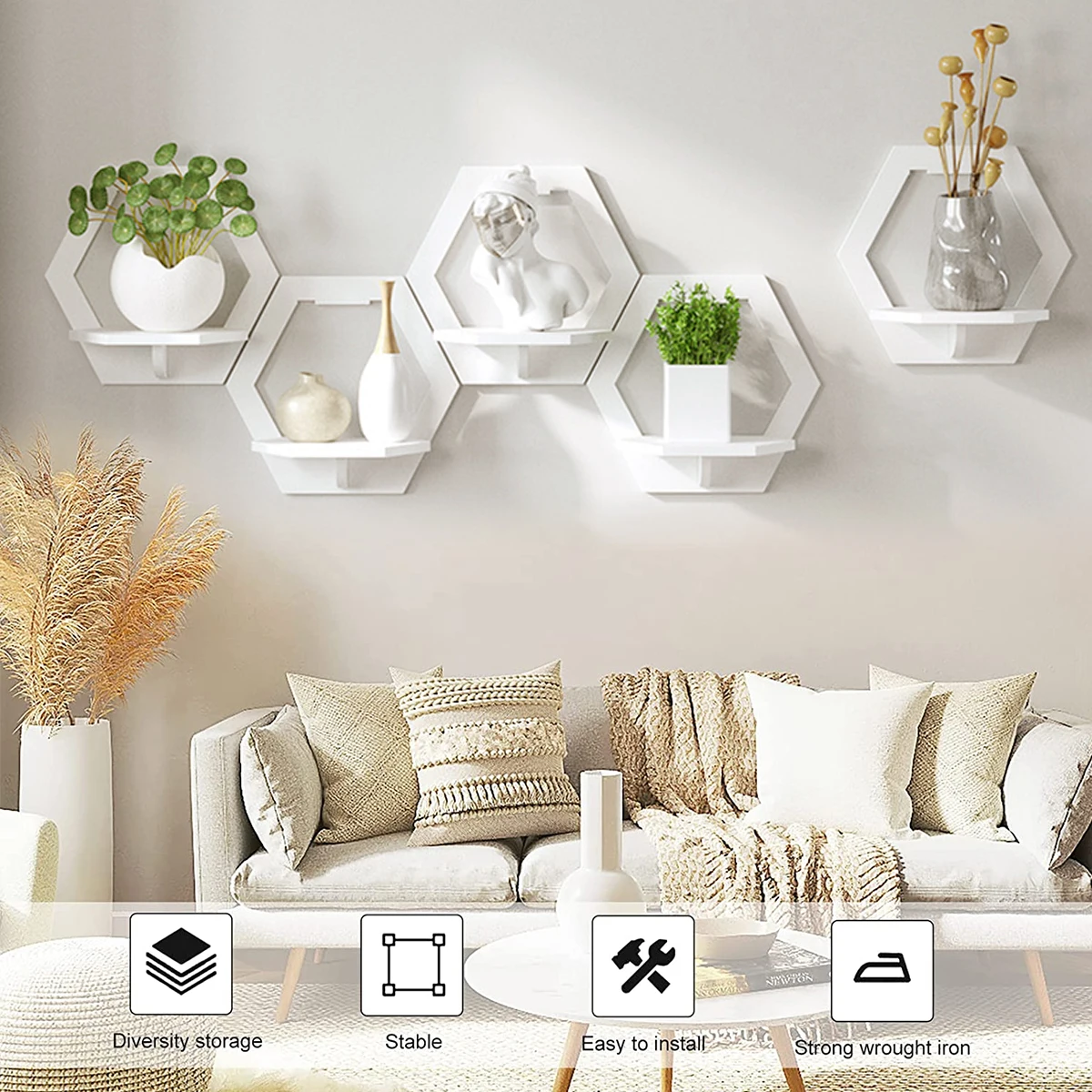 Estante de pared hexagonal sin - Terracotta Pot reseña y precio